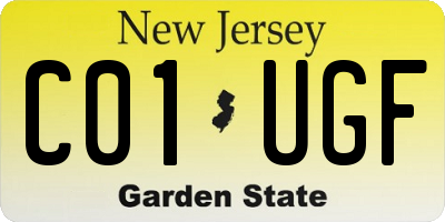 NJ license plate C01UGF