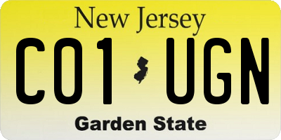 NJ license plate C01UGN