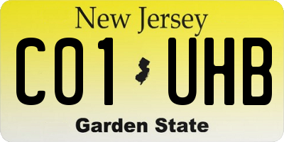 NJ license plate C01UHB