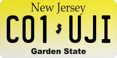 NJ license plate C01UJI