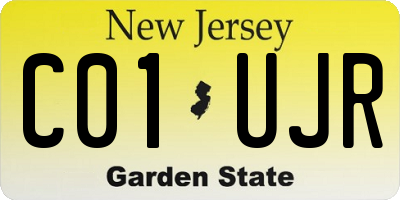 NJ license plate C01UJR
