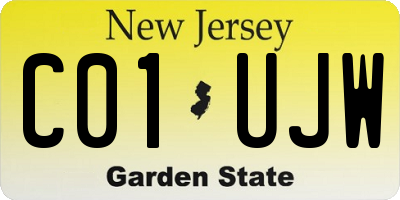 NJ license plate C01UJW