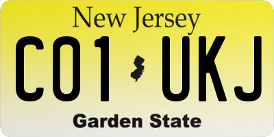 NJ license plate C01UKJ