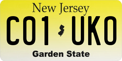 NJ license plate C01UKO