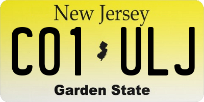 NJ license plate C01ULJ