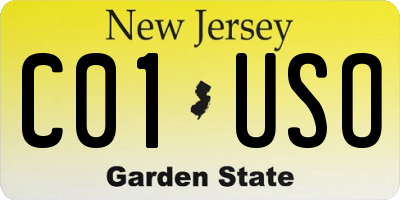 NJ license plate C01USO