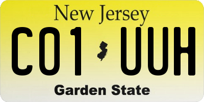 NJ license plate C01UUH