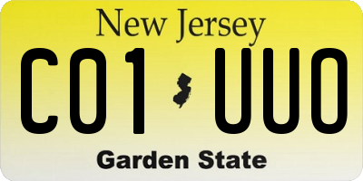 NJ license plate C01UUO