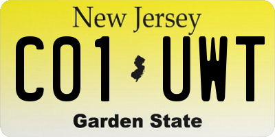 NJ license plate C01UWT