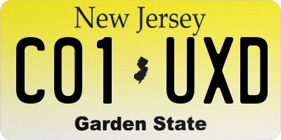 NJ license plate C01UXD