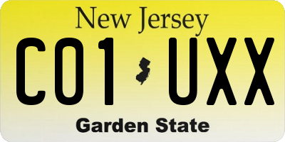 NJ license plate C01UXX