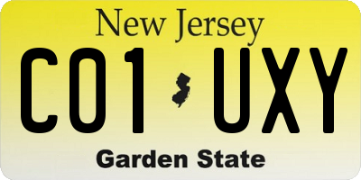 NJ license plate C01UXY