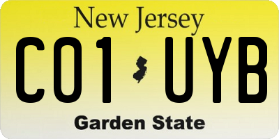 NJ license plate C01UYB