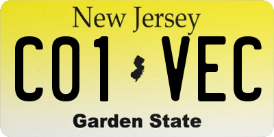 NJ license plate C01VEC