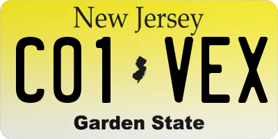 NJ license plate C01VEX