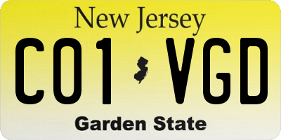 NJ license plate C01VGD