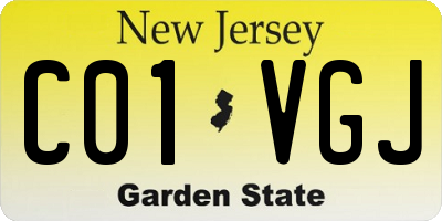 NJ license plate C01VGJ