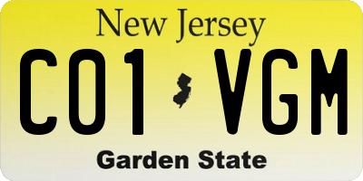 NJ license plate C01VGM