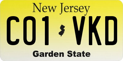 NJ license plate C01VKD