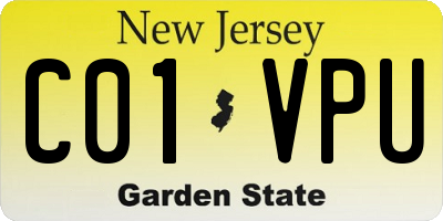 NJ license plate C01VPU