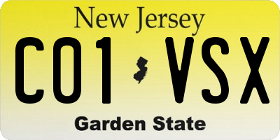 NJ license plate C01VSX