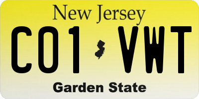 NJ license plate C01VWT