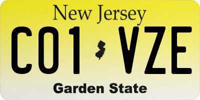 NJ license plate C01VZE