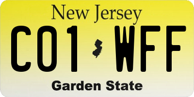NJ license plate C01WFF