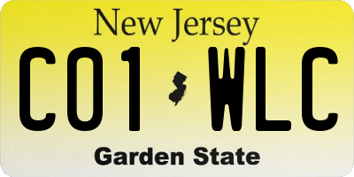 NJ license plate C01WLC