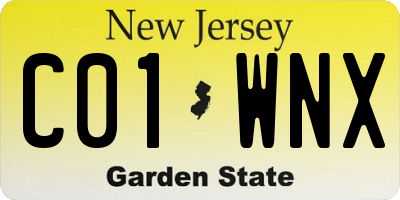 NJ license plate C01WNX