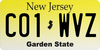NJ license plate C01WVZ