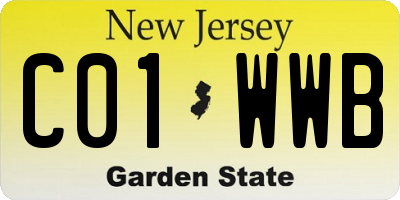 NJ license plate C01WWB