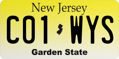 NJ license plate C01WYS