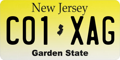 NJ license plate C01XAG