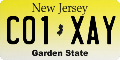 NJ license plate C01XAY