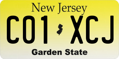 NJ license plate C01XCJ