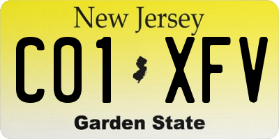 NJ license plate C01XFV