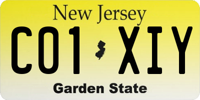 NJ license plate C01XIY