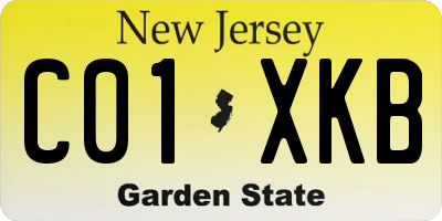 NJ license plate C01XKB