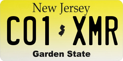 NJ license plate C01XMR