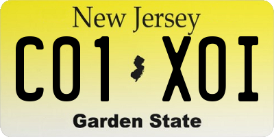 NJ license plate C01XOI