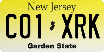 NJ license plate C01XRK