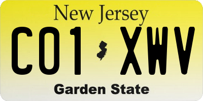 NJ license plate C01XWV