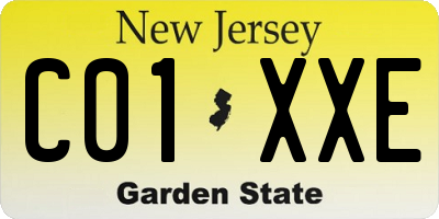 NJ license plate C01XXE