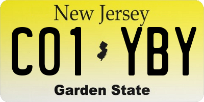 NJ license plate C01YBY