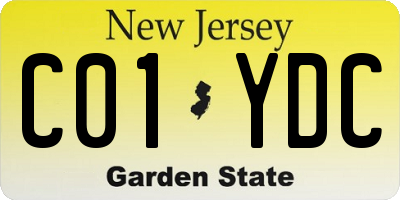 NJ license plate C01YDC