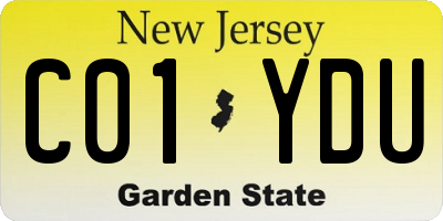 NJ license plate C01YDU