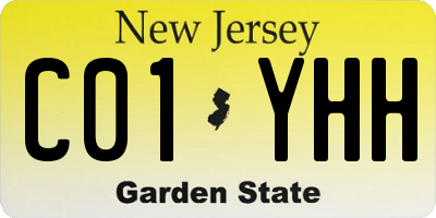 NJ license plate C01YHH