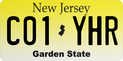 NJ license plate C01YHR