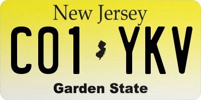 NJ license plate C01YKV